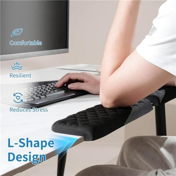 L shaped desk elbow pads memory foam wrist armrest support cushion for office ho - Picture 4 of 7